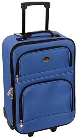 Jetstream 20 Inch Lightweight Luggage Softside Carry On Suitcase (Blue)