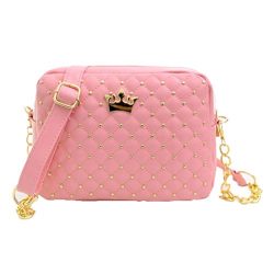 Crossbody Shoulder Bag,AfterSo Rivet Chain PU Leather Messenger Bags for Women Girls (Pink,22cm/ ...