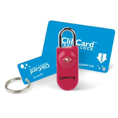 Smooth Trip ClikCard TSA Approved Luggage Lock (Dark Pink)