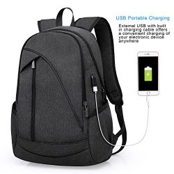 ibagbar Water Resistant Laptop Backpack with USB Charging Port Fits up to 15.6-Inch Laptop and N ...