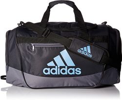 adidas Defender III Duffel Bag, Night Grey/Onix/Collegiate Light Blue, Medium