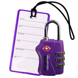 TSA Luggage Lock + Matching TAG | BRIGHT COLORS Help Easily Identify Your Luggage