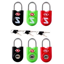 TSA Compatible Travel Luggage Locks, Alloy body with Steel Shackle, Keyed Lock