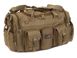 Mens Large 22″ Inch Tan Duffel Duffle Military Molle Tactical Gear Shoulder Strap Travel Bag
