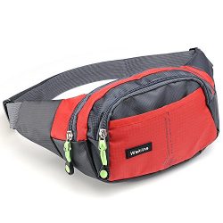 Wekine Fanny Pack Bag Multiple Pocket Adjustable Belt Waist Pack for Travel Hiking Workout Runni ...