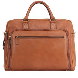Banuce Italian Leather Business Tote Briefcase Attache Laptop Case