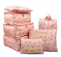 Vercord 7 Set Travel Packing Organizers Cubes Mesh Luggage Cloth Bag Cubes With Bra/Underwear Cu ...