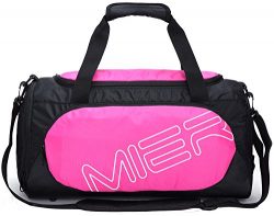 MIER Small Gym Sports Bag for Men and Women with Shoes Compartment, 18inch(Pink)