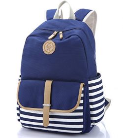 FLYMEI Canvas Laptop Bag Cute School Backpack College Bookbag Shoulder Daypack Casual Travel Bag ...