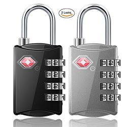 TSA Combination Lock 4 Digit Combination Luggage Padlocks for Travel Baggage Backpack Locker Sui ...
