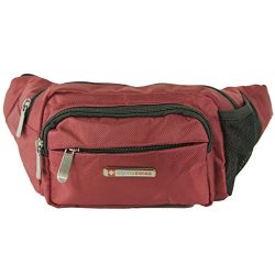 Alpine Swiss Fanny Pack Travel Case Adjustable Belt Sport Pouch Waist Bag Red