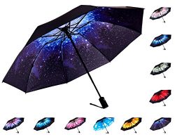 Fidus Reverse/Inverted Automatic Windproof Folding Travel Umbrella – Compact Lightweight P ...