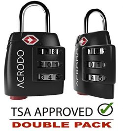 Acrodo TSA Approved All Metal Travel Luggage Lock 2 Pack for Suitcase and Baggage
