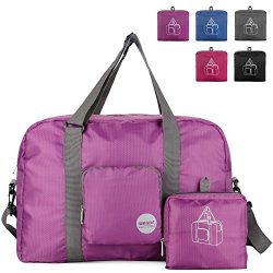 Spirit Airlines Foldable Travel Duffle Bag Tote Carry-on Luggage by Narwey (Purple)