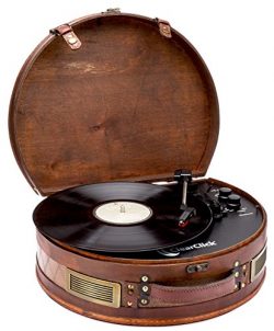 ClearClick Vintage Suitcase Turntable with Bluetooth & USB – Classic Wooden Retro Style