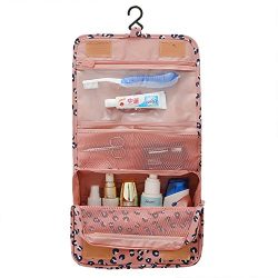 Cosmetic Makeup Bag Case, Hanging Toiletry Bag,Travel Organizer Travel Kit For Women Men (Pink L ...