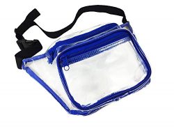 Clear Fanny Pack. Stadium Approved Waist Bag for Events, Games, and Concerts Transparent (Blue)