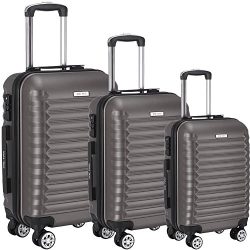 Luggage Set 3 Piece ABS Trolley Suitcase Spinner Hardshell Lightweight Suitcases TSA