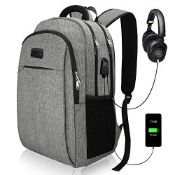 Travel Laptop Backpack, IIYBC Business Anti Theft Laptop Backpack with USB Charging Port & H ...