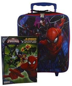 Marvel Spiderman Rolling Pilot Case Case Luggage w/ Bonus Coloring Book