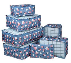 Vercord 7 Set Travel Packing Organizers Cubes Mesh Luggage Cloth Bag Cubes With Bra/Underwear Cu ...