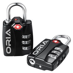 ORIA Luggage Lock, Travel Lock, TSA Approved Luggage Locks, Travel Combination Lock, Safe Padloc ...