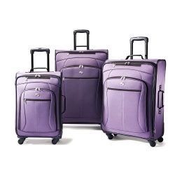 American Tourister Luggage AT Pop 3 Piece Spinner Set, Purple, 29/25/21