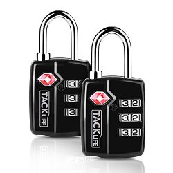 TSA Luggage Locks 2 Packs Combination Steel Padlocks Tacklife HCL3A Travel Lock for Suitcases &a ...