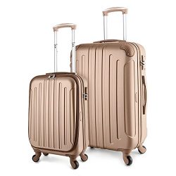 TravelCross Victoria Lightweight Hardshell Spinner Luggage (Champagne, 2-piece set (20” /  ...