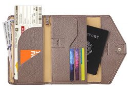 Zoppen Mulit-purpose Rfid Blocking Travel Passport Wallet (Ver.4) Tri-fold Document Organizer Ho ...