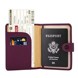 Zoppen Rfid Blocking Travel Passport Holder Cover Slim Id Card Case, #21 Grape Purple