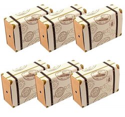 Amajoy 50pcs Mini Suitcase Vintage Wedding Favor Box with Kraft Card and Burlap Twine for Weddin ...