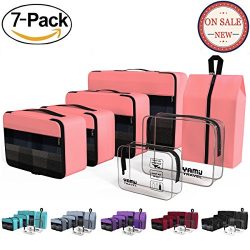 Packing Cubes YAMIU Travel Luggage Organizer Bags Travel Accessories Including 2-pack Waterproof ...