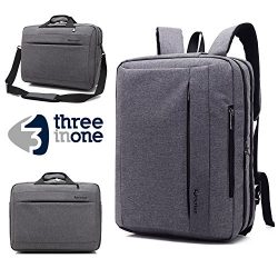 Business Laptop Messenger Bag 17-17.3 Inch/ Grey Nylon Multi-compartment Briefcase/ Computers Ba ...