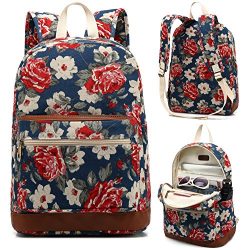 Kenox Girl’s School Rucksack College Bookbag Lady Travel Backpack 14Inch Laptop Bag (Blue- ...