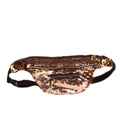 BESTOYARD Sequins Fanny Pack Waist Pack Bag Casual Sport Waist Pouch (Gold)