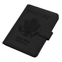 Vivefox RFID Leather Passport Holder Cover – Travel Passport Wallet Document Organizer Id  ...