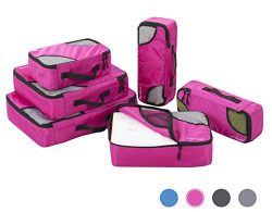 FINNKARE 6 Set Packing Cubes with Shoe Bag Travel Luggage Organizers Lightweight Travel Cube Set ...