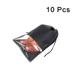 UXUAN Travel Shoe Bags with Drawstring and Clear Window Waterproof Dust-proof Non-woven Storage  ...