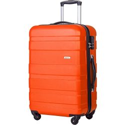 Merax Afuture 20 24 28 inch Luggage Lightweight Spinner Suitcase (28-Consignment, Orange.)