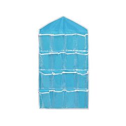 Closet Oranizer, [Blue] 16 Clear Pockets Over the Door Storage Closet Hanging Bag – Perfec ...
