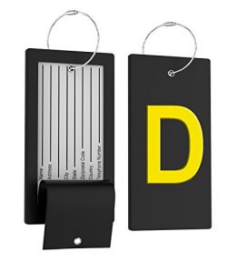 Luggage Tag Initial Bag Tag – Fully Bendable Tag w/ Stainless Steel Loop