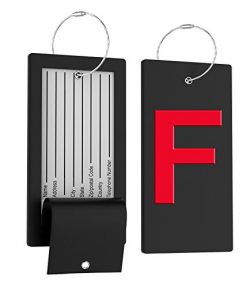 Luggage Tag Initial Bag Tag – Fully Bendable Tag w/ Stainless Steel Loop