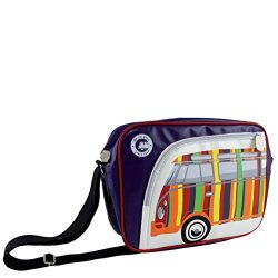 VW Collection by BRISA Genuine Volkswagen T1 Camper Bus Shoulder Bag Messenger Bag, Stripes