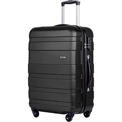 Merax Afuture 20 24 28 inch Luggage Lightweight Spinner Suitcase (24-Checking in, Black)