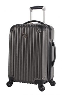 Lucas Outlander Carry On Hard Case 20 inch Expandable Rolling Suitcase With Spinner Wheels (20in ...