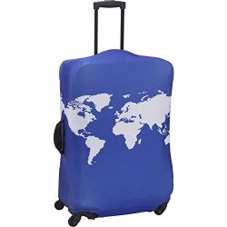 American Tourister Luggage Cover – Cobalt Blue World Map Fits 24″ To 27″ Suitcase