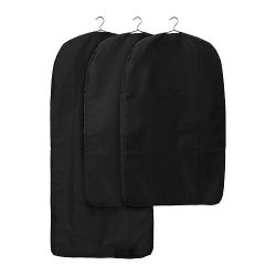 Ikea Skubb Garment Bag Set of 3 Black Closet Clothes Covers Travel Storage