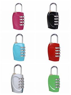 ZHW 4 Digit Combination Steel Padlocks – Approved Travel Lock for Suitcases & Baggage  ...