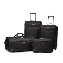 American Tourister Fieldbrook Xlt 4pc Set (Bb/Wh Dfl/21/25 Upright), Black